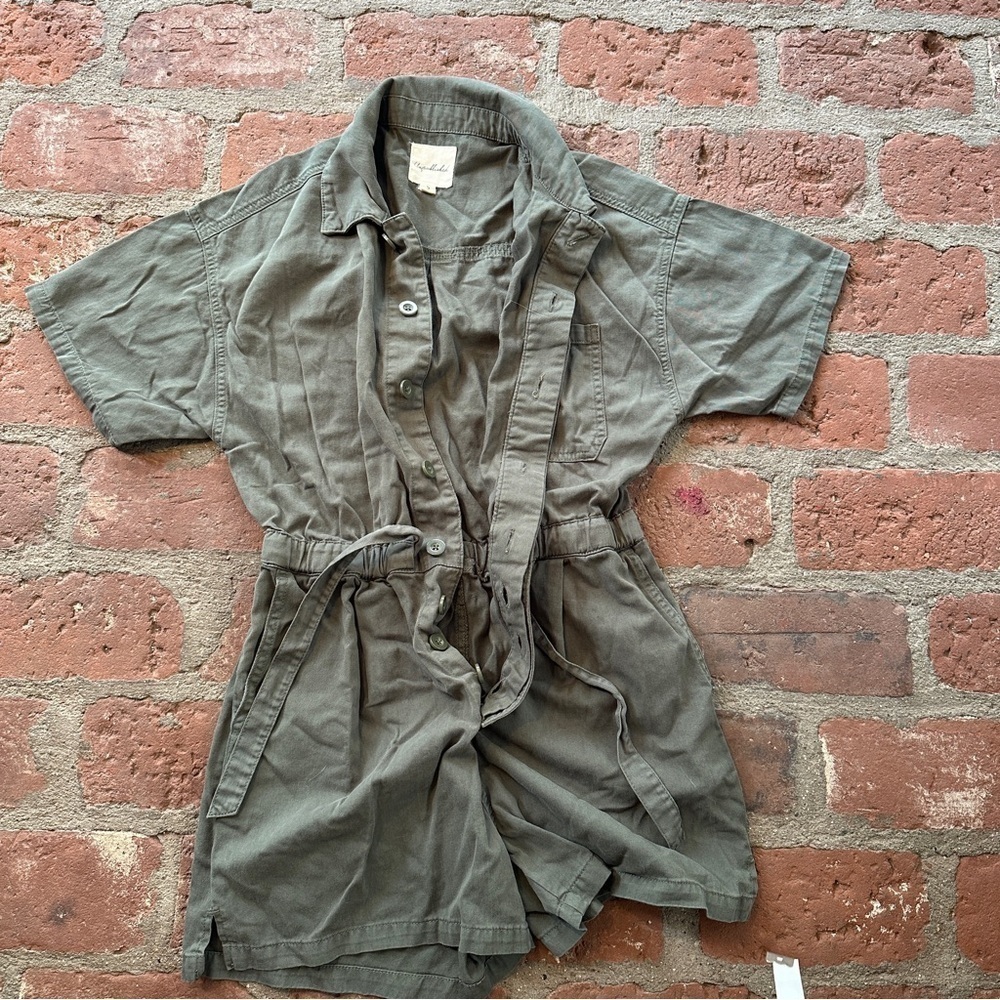Anthropologie Unpublished Darla Kelp Green Romper Short Jumpsuit Size Small - Picture 7 of 16